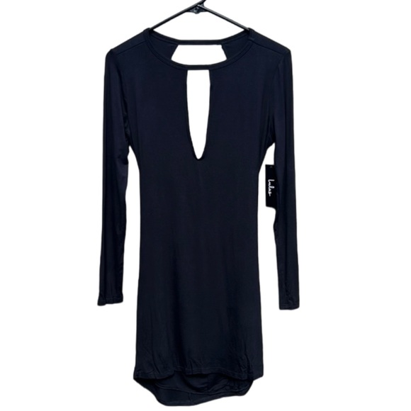 NWT Lulus Cutout Hole Little Black Mini Dress Fitted Bodycon, Size Large, Party - Picture 3 of 16